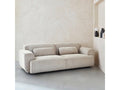 3-seater sofa - cream white corduroy fabric - 2 removable cushions - Bohometop W 230 x D 98 x H 73cm 08334MILN