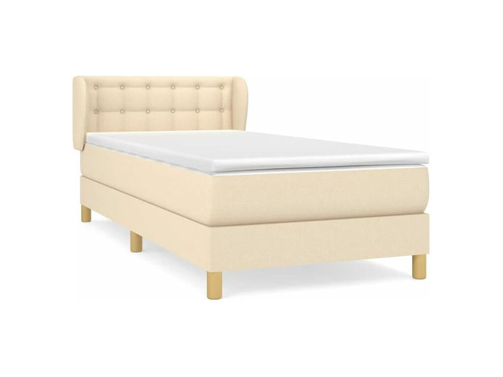Bohometop bed base with mattress, Cream 100x200 cm, Fabric 06929DTKZ