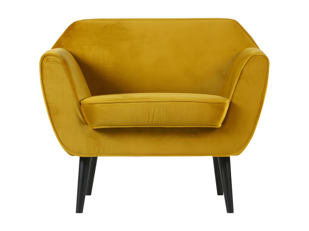 Bohometop - Soft velvet armchair in ochre yellow 05330XZRY