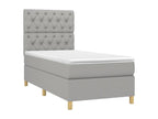 Bohometop bed base with mattress, light grey, 80x200 cm, fabric, 89746HXAW