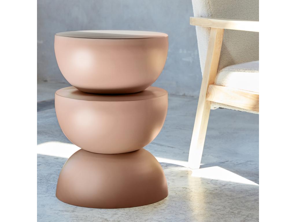 Side table - end table - bedside table in metal - pink - Coumba - 32 x H 46.5cm 23739MJXF