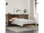 Smoked oak bed frame 100x200 engineered wood and metal
