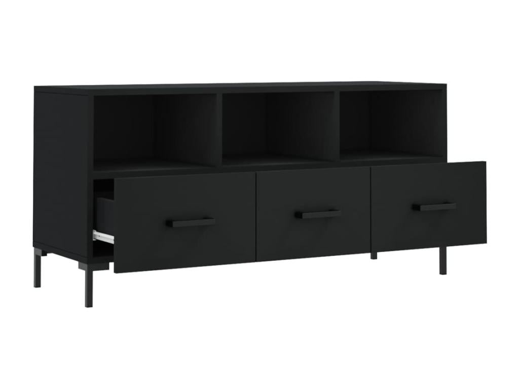 Black TV stand 102x36x50 cm engineered wood 35075XXAO