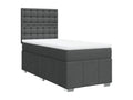 Bohometop bed base with mattress, dark grey, 80x200 cm, fabric, 80436BLXB