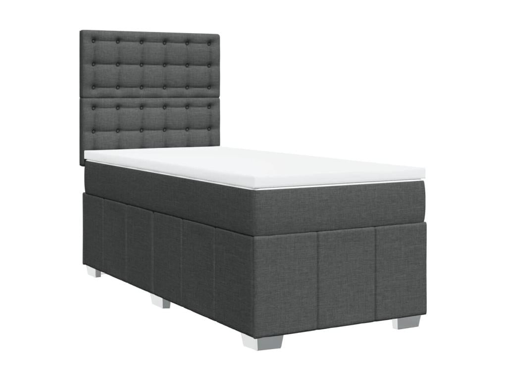 Bohometop bed base with mattress, dark grey, 80x200 cm, fabric, 80436BLXB