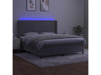 Bohometop bed base with mattress and LED light, light grey, 160x200 cm, 57495GEMK