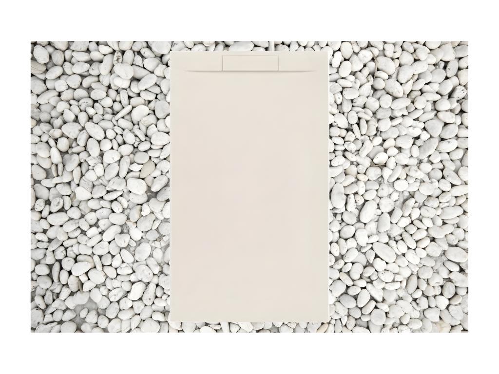 175x90 cm BEIGE Shower Tray, Bohometop PLUS Line, Resin and Marble Powder, with Side Grid, MARBLE RESIN, 71289WUBN