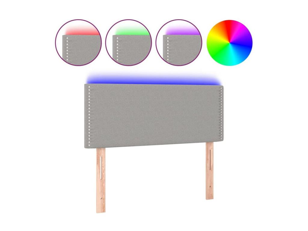 Light Grey LED Headboard 100x5x78-88 Fabric 77336DXL