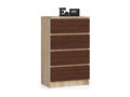 Bohometop 4-drawer chest, 60x99x40 cm, brown wood, 49469IPZQ