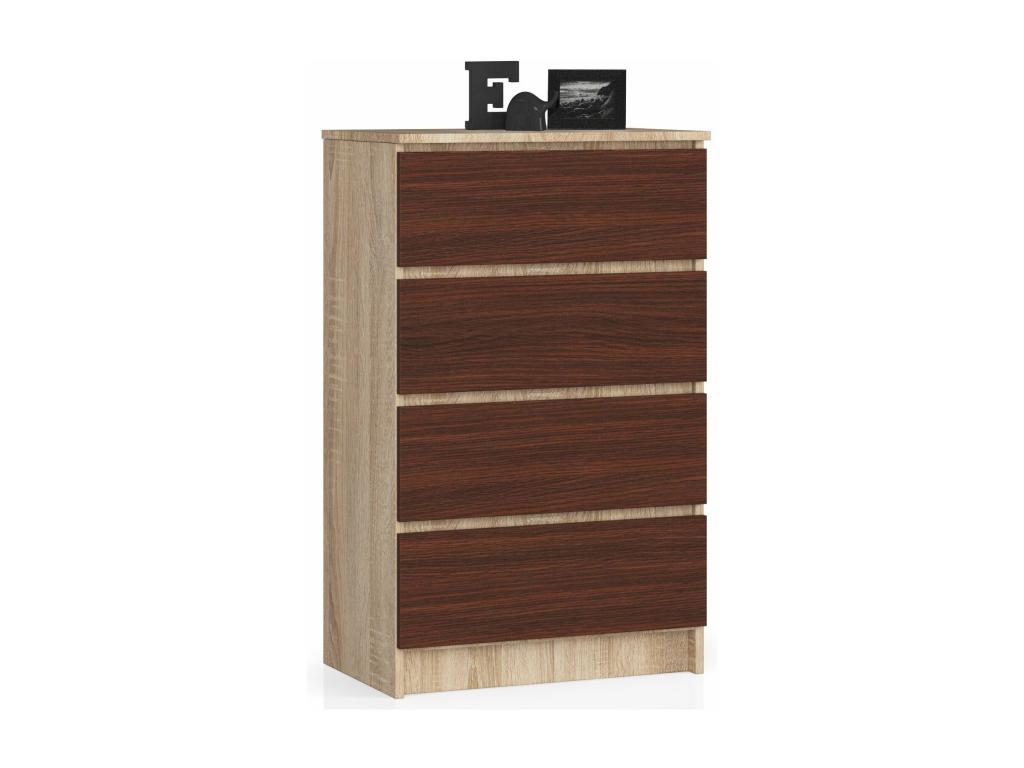 Bohometop 4-drawer chest, 60x99x40 cm, brown wood, 49469IPZQ
