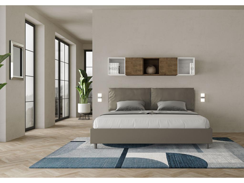 Bohometop upholstered storage bed 200x210 cm, cappuccino faux leather, Bohometop 06644OJDK