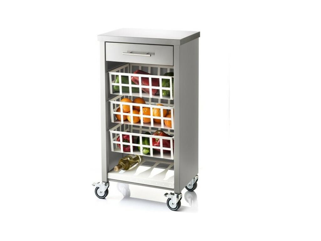 Bohometop kitchen trolley – Stainless steel gray - 93x48x34cm - Bohometop 12691MUJL