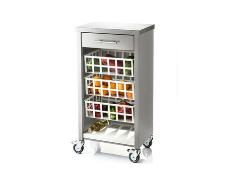 Bohometop kitchen trolley – Stainless steel gray - 93x48x34cm - Bohometop 12691MUJL