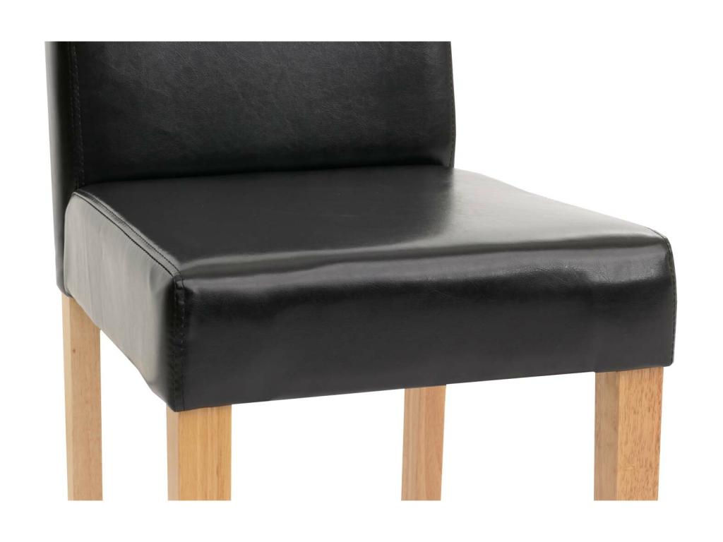 Bohometop dining chair set of 4, black faux leather, light legs, 17447PPXN