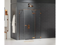 Bohometop Copper Brushed Right-Hand Pivot Shower Enclosure 80x100cm, Brushed Copper Color, Front Access, 57335KTMQ