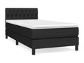 Upholstered bed base with mattress, black, 90x190 cm, fabric, 21971LRDH