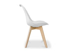 Homelumiere Nordic style chair - Faux leather seat and light wood legs - Homelumiere color