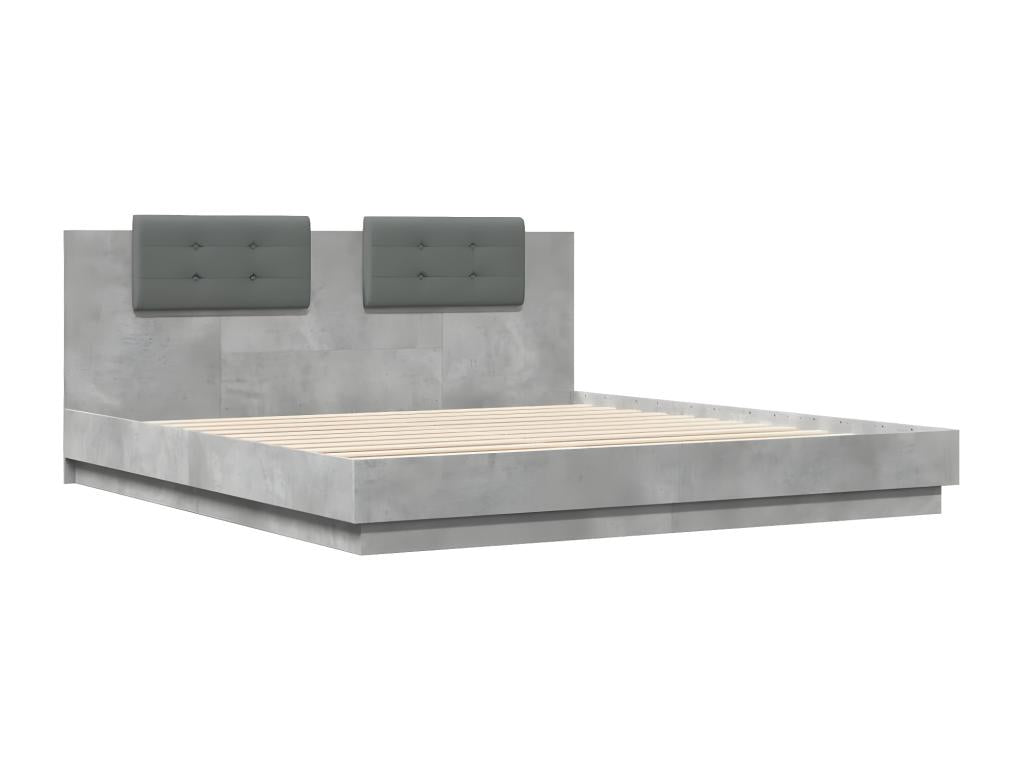 Bed frame without mattress, concrete grey, 160x200 cm, 54753FQGE