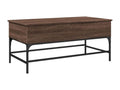 Brown oak coffee table 100x50x45cm engineered wood and metal 60441GXHC