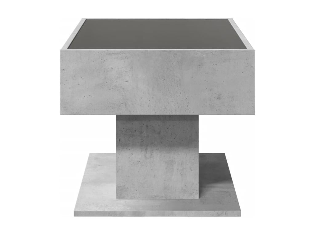 Coffee table with LED, concrete grey, 70x50x45 cm, engineered wood, 97736SWCM
