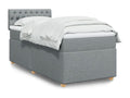 Bohometop bed base with mattress, light grey, 90x200 cm, fabric, 22617NPEQ