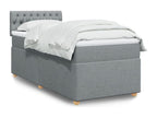 Bohometop bed base with mattress, light grey, 90x200 cm, fabric, 22617NPEQ