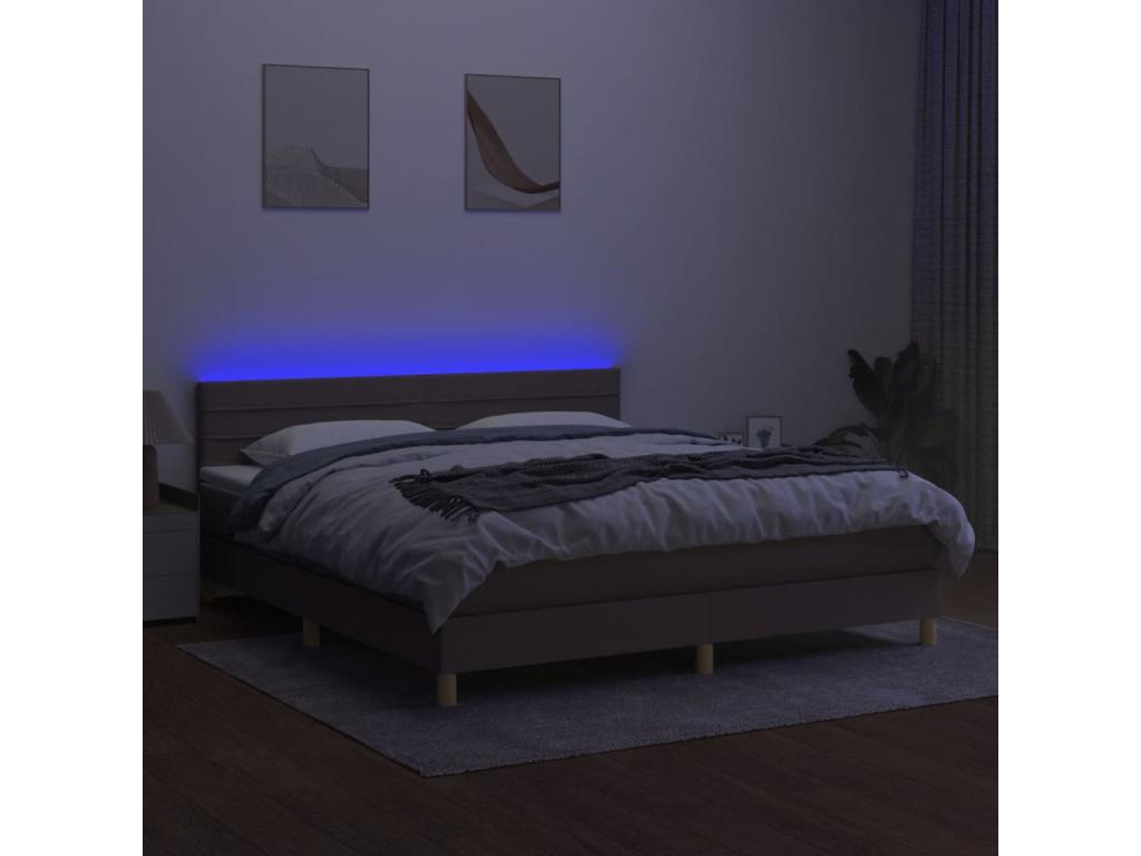 Bohometop bed base with Bohometop LED mattress 160x200 cm Fabric 82957MBSK