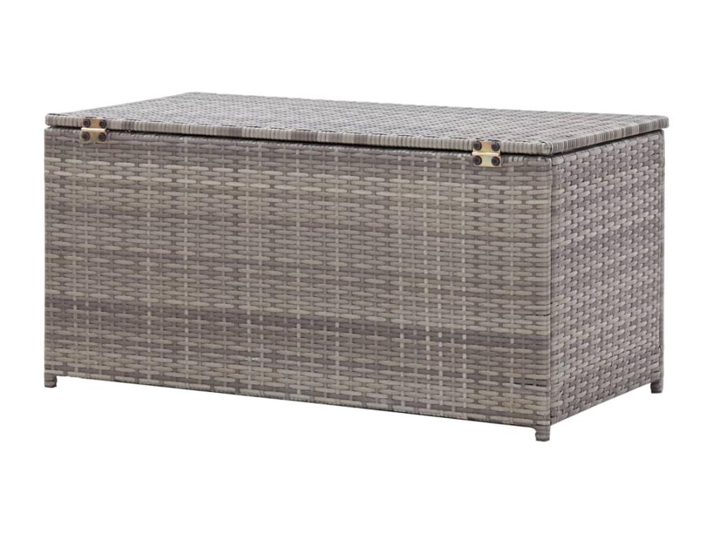 Wicker resin garden storage box 100x50x50 cm grey