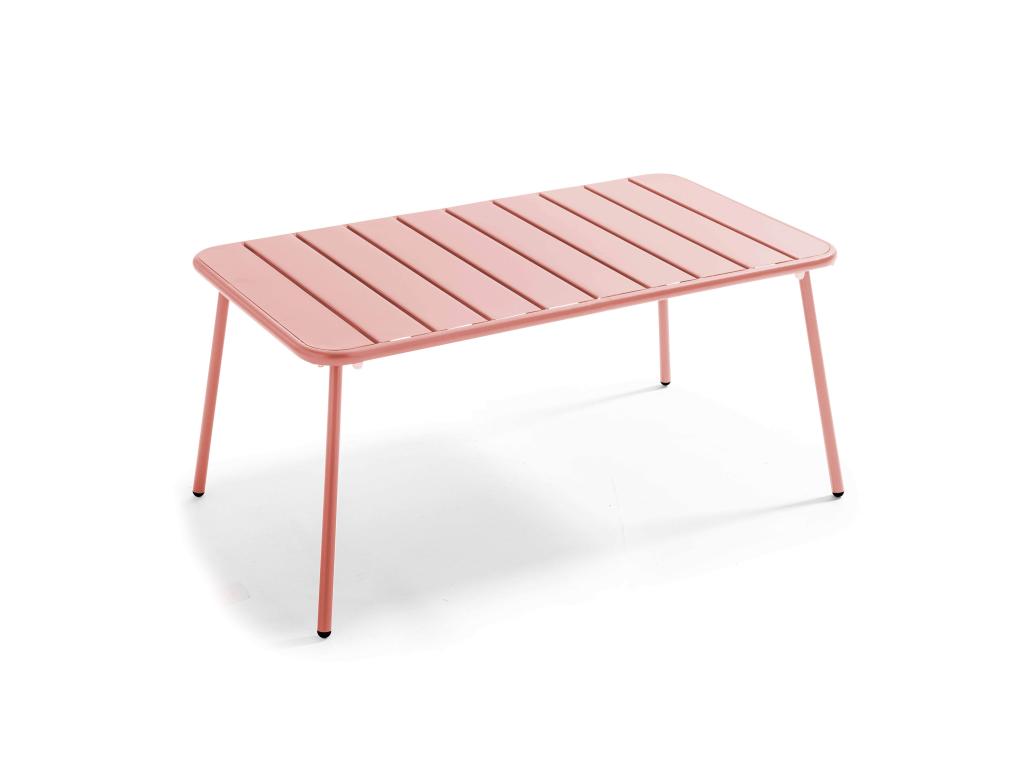 Garden coffee table, steel and clay finish, 90x50 cm - Bohometop 99227VBUR