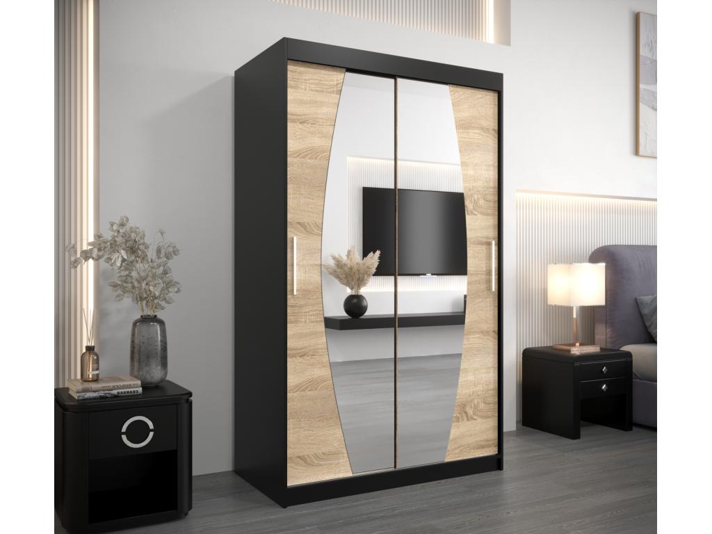 Bohometop Sliding Door Wardrobe 200/120/62 2 Doors Black/Bohometop 24646KNQV