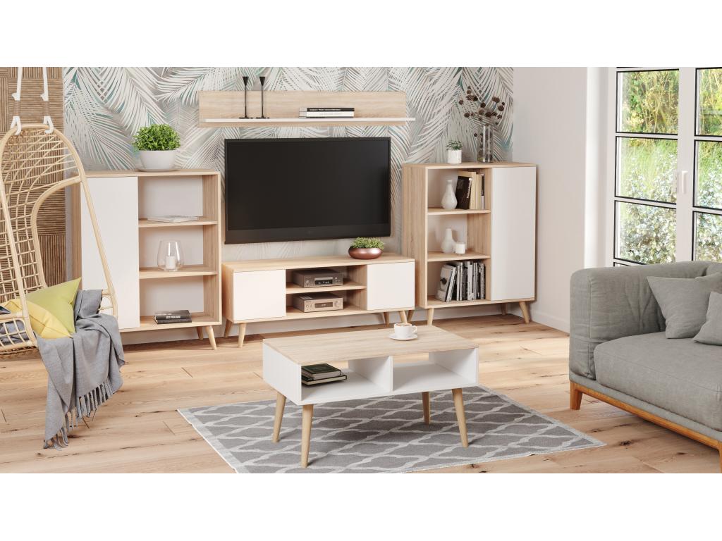 Bohometop Scandinavian style coffee table - white/oak Bohometop 83464KOSW