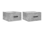 Wall-mounted bedside tables, 2 pcs, concrete grey, 35x35x20 cm, 54268KAFX