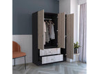 Homelumiere wardrobe with mirror, 3 doors and 2 drawers