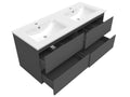 Bathroom furniture set 120cm with washbasin, column, and illuminated mirror, Anthracite - Bohometop 50696RTAW