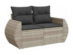 9-piece garden furniture set with light grey resin wicker cushions 03155GOAS