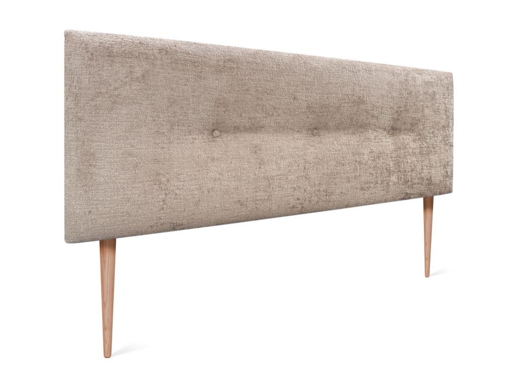 Bohometop Natural Wool Headboard with Buttons 145x105cm with Bed Legs 140/135 - Light Brown 52518HOOL
