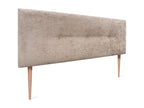 Bohometop Natural Wool Headboard with Buttons 145x105cm with Bed Legs 140/135 - Light Brown 52518HOOL
