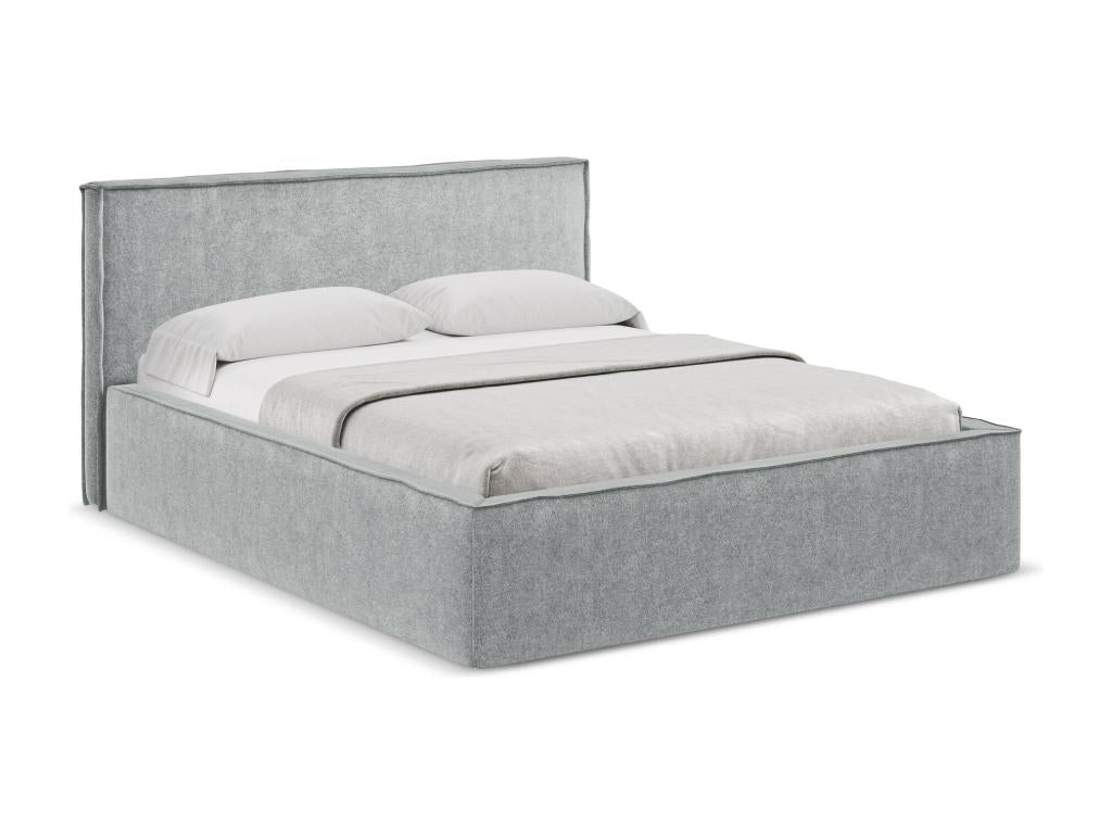 Bohometop 84864RIHG 160x200cm Boucle Fabric Storage Bed - Silver
