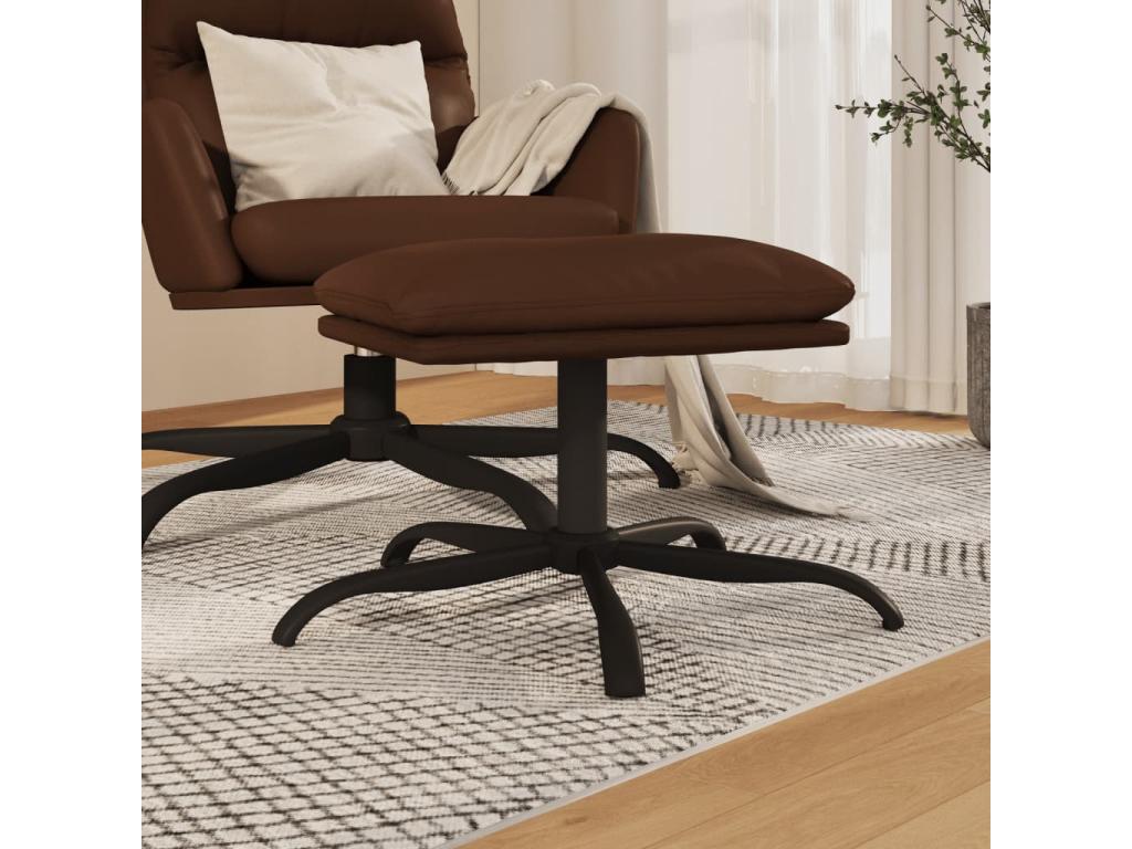 Brown Footrest 45x29.5x36 cm Glossy Faux Leather 94137PITR