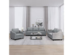3-Piece Sofa Set with Cushions, Light Grey Fabric 99650URAI