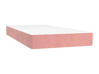Upholstered bed base with mattress, Pink, 90x190 cm, Velvet, 25961GTGR