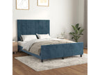 Bed frame with headboard, dark blue, 140x200 cm, velvet, 62963NWRW