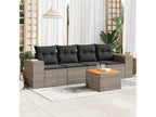 5-piece garden furniture set with grey resin wicker cushions 82262ZQPQ