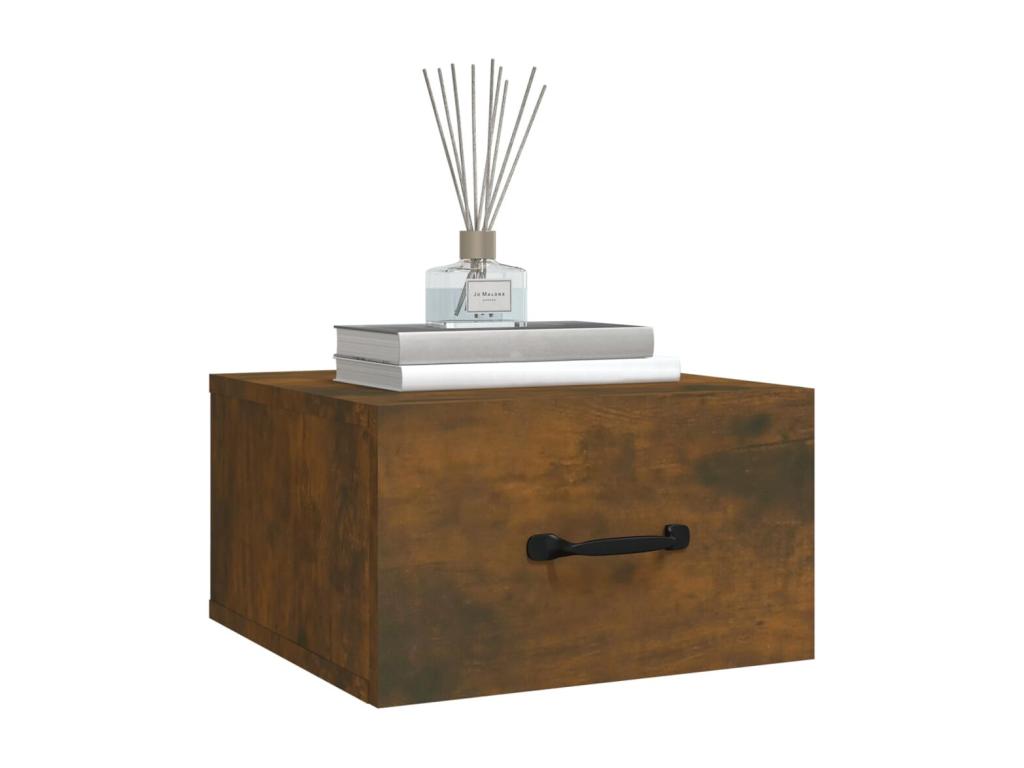 Wall-mounted bedside tables, 2 pcs, Smoked Oak, 35x35x20 cm, 25633FGNF