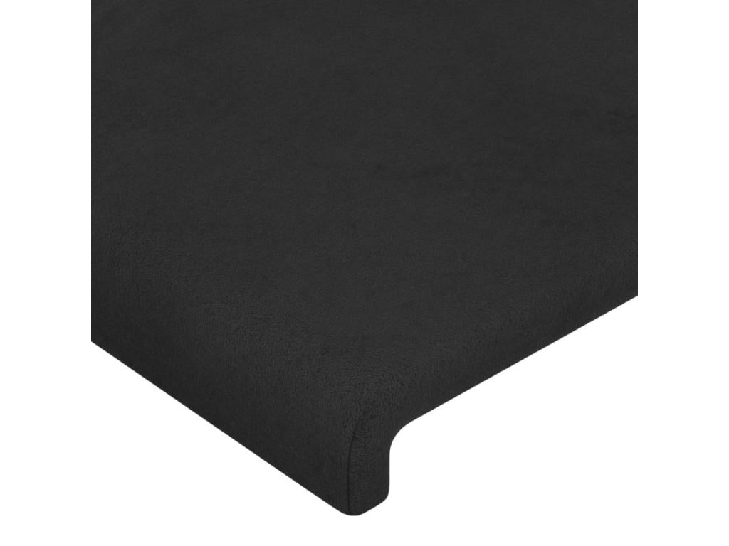 Black LED Headboard 200x5x78/88 cm Velvet 64524LBZQ