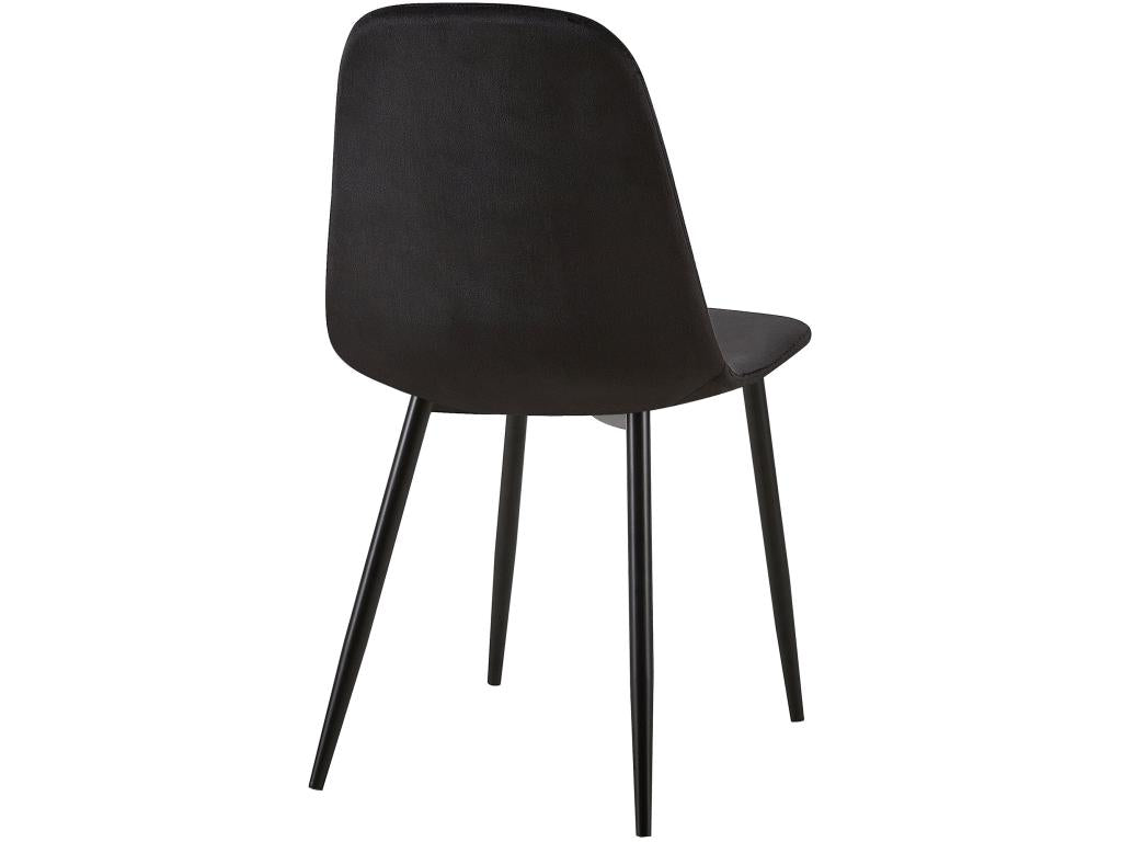 Set of 4 dining chairs - Velvet / Metal - Black - Giverny 24832TBWW