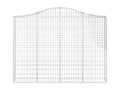 Arched gabion baskets, 2 pieces, 200x30x140/160 cm, galvanized iron