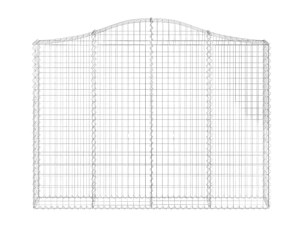 Arched gabion baskets, 2 pieces, 200x30x140/160 cm, galvanized iron