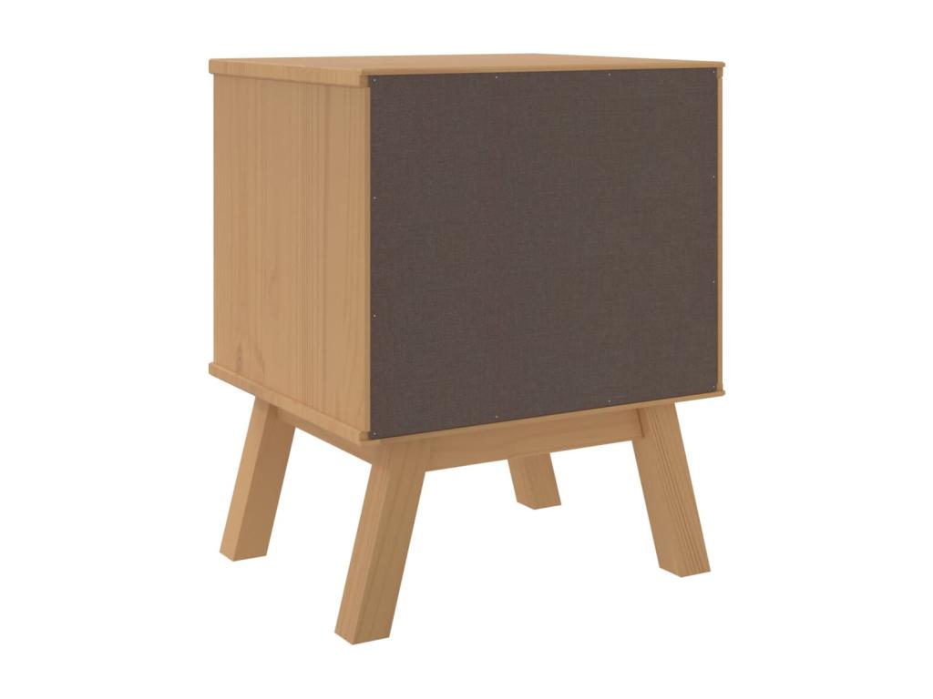 Bohometop bedside table, white and brown, solid pine wood, 88057PNCA