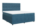Homelumiere bed base and mattress, dark blue, 200x200cm, velvet